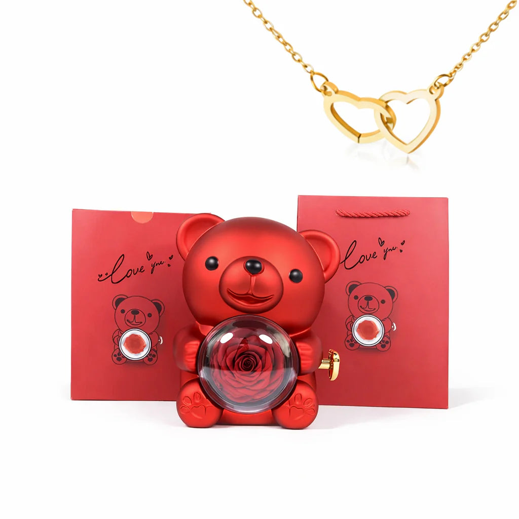 Eternal Rose Jewelry Bear Box