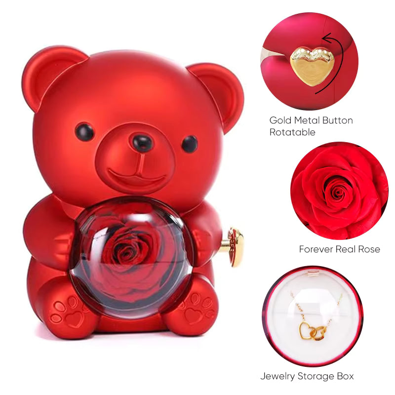 Eternal Rose Jewelry Bear Box